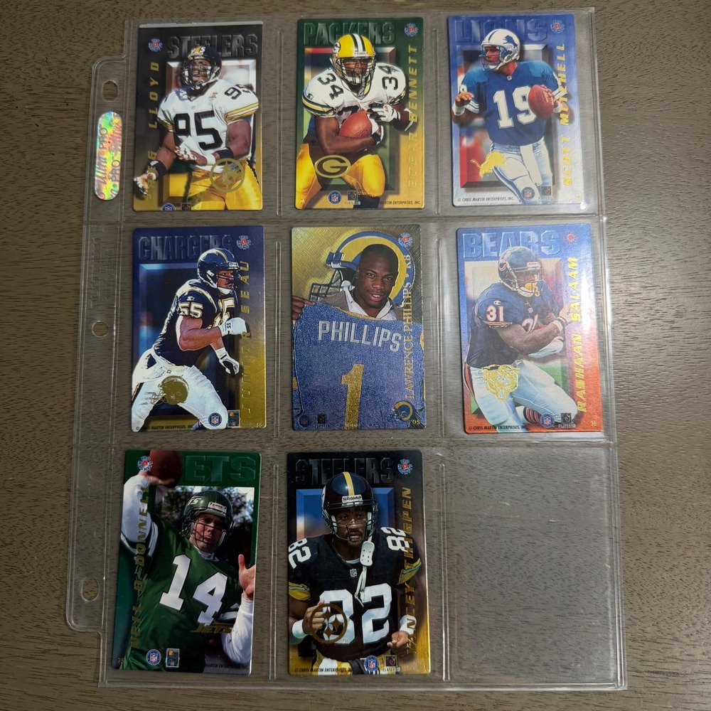 8 1996 NFL Football Magnets Cards